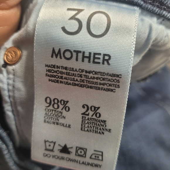 MOTHER Ankle Cropped Blue Jeans Size 30 The Dropout Montanaa Sky Denim Casual - Picture 9 of 9